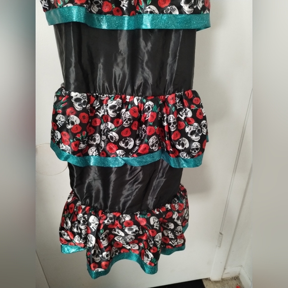 Day of the Dead/Coco Dress Costume With Headband Kids Size L 10-12 - Picture 8 of 9